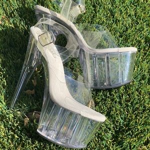 Clear pleasers Adore-708 Ankle Strap-Sandal